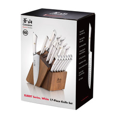 ELBERT Series 17-Piece Knife Block Set, Forged German Steel, Acacia Block