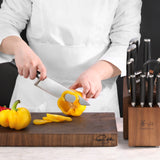 L & L1 Series 12-Piece Knife Block Set with 4 Steak Knives, Forged German Steel