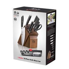 L Series 10-Piece Knife Block Set, Forged German Steel, Black, 1027440