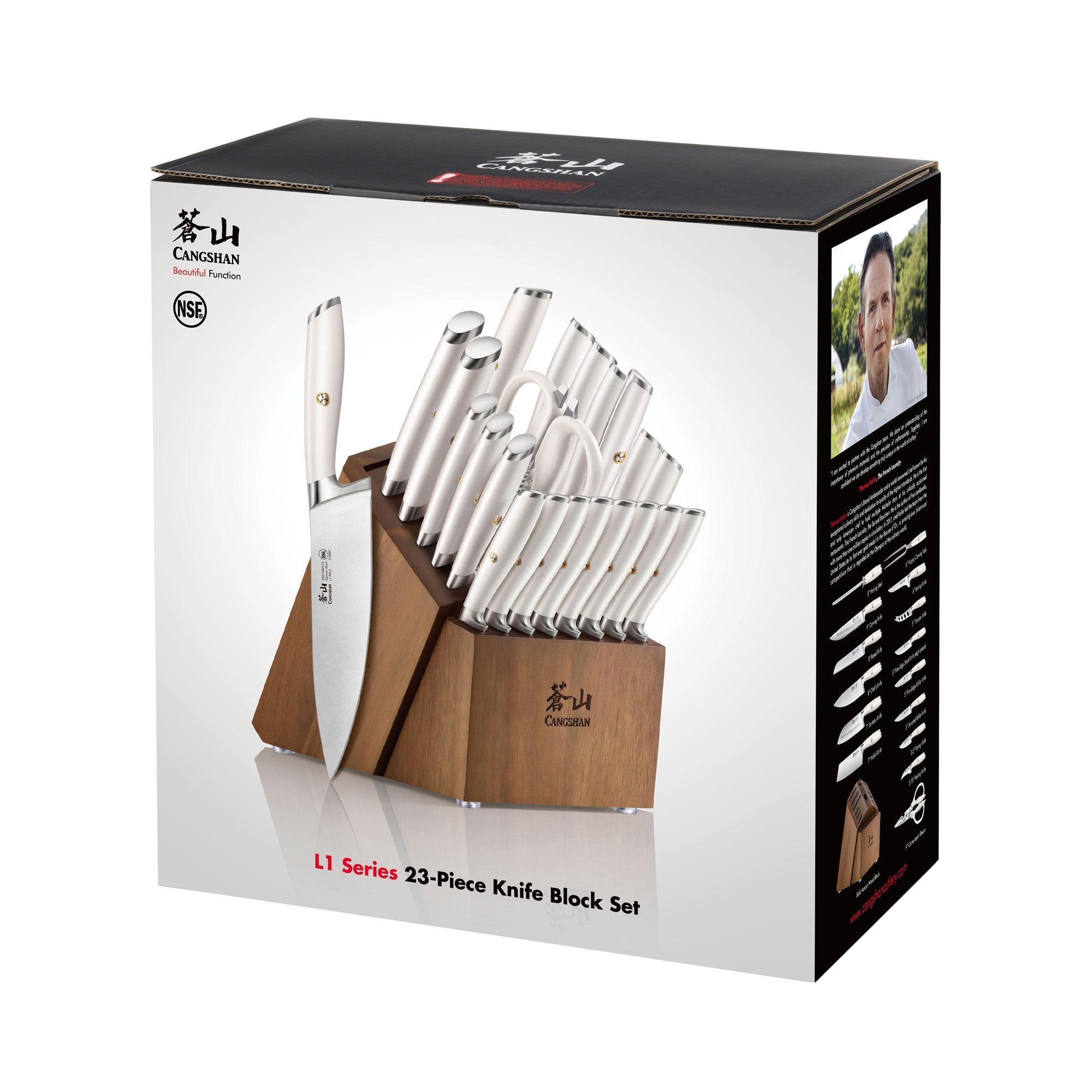 L & L1 Series 23-Piece Classic Knife Block Set, Forged German Steel