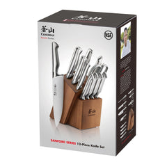 SANFORD Series 12-Piece Knife Block Set, Forged German Steel, Acacia Block, 1027150