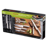 HELENA Series 9-Piece BBQ Knife Set with Black Bag, Forged German Steel