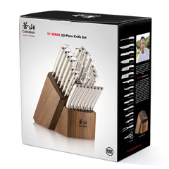 S1 Series 23-Piece Knife Block Set, Forged German Steel, Walnut Block, 1026047