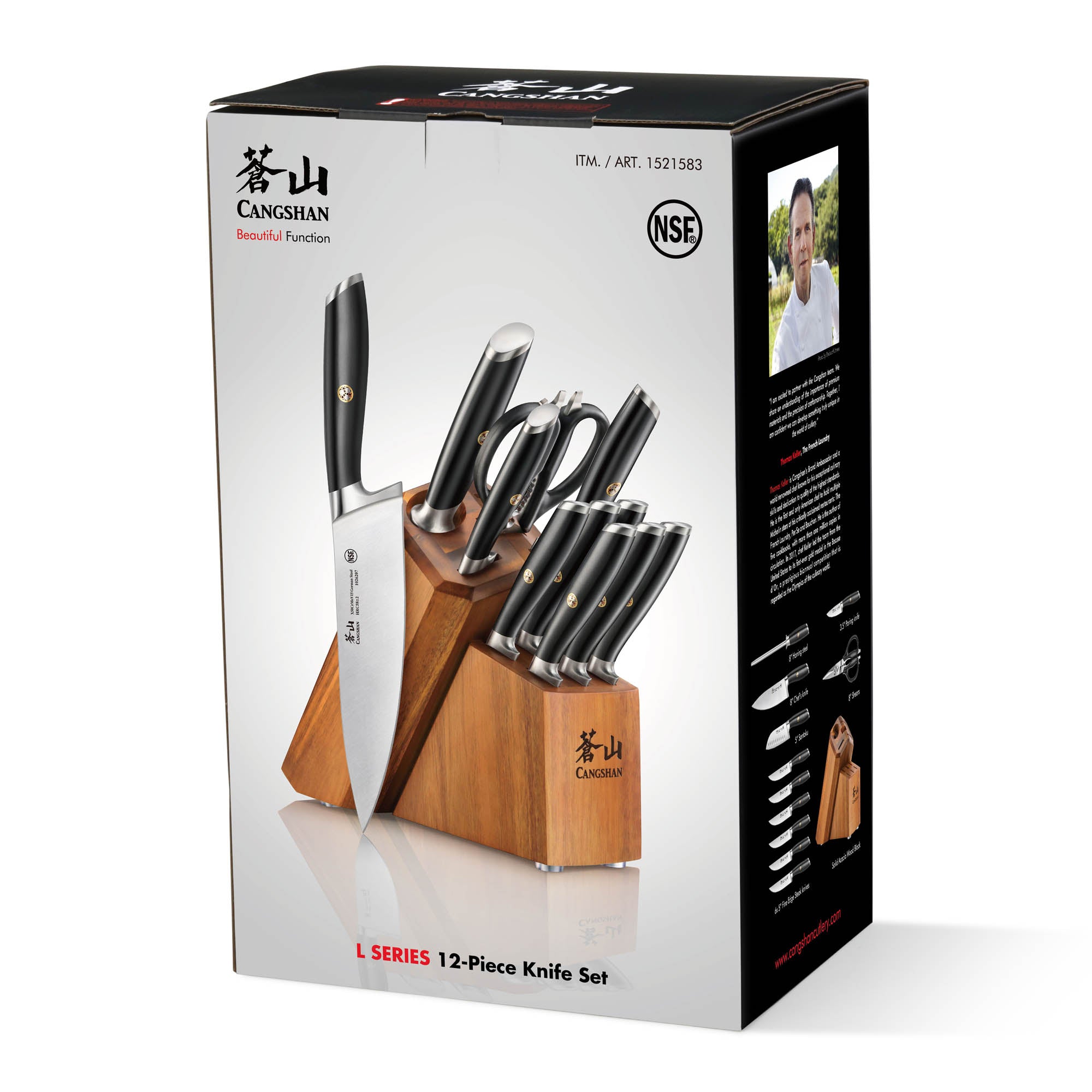 L & L1 Series 12-Piece Knife Set with 6 Steak Knives, Forged German Steel