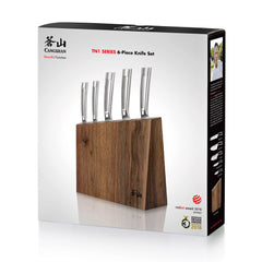 TN1 Series 6-Piece Knife Block Set, Forged Swedish 14C28N Steel, Walnut Block, 1024838