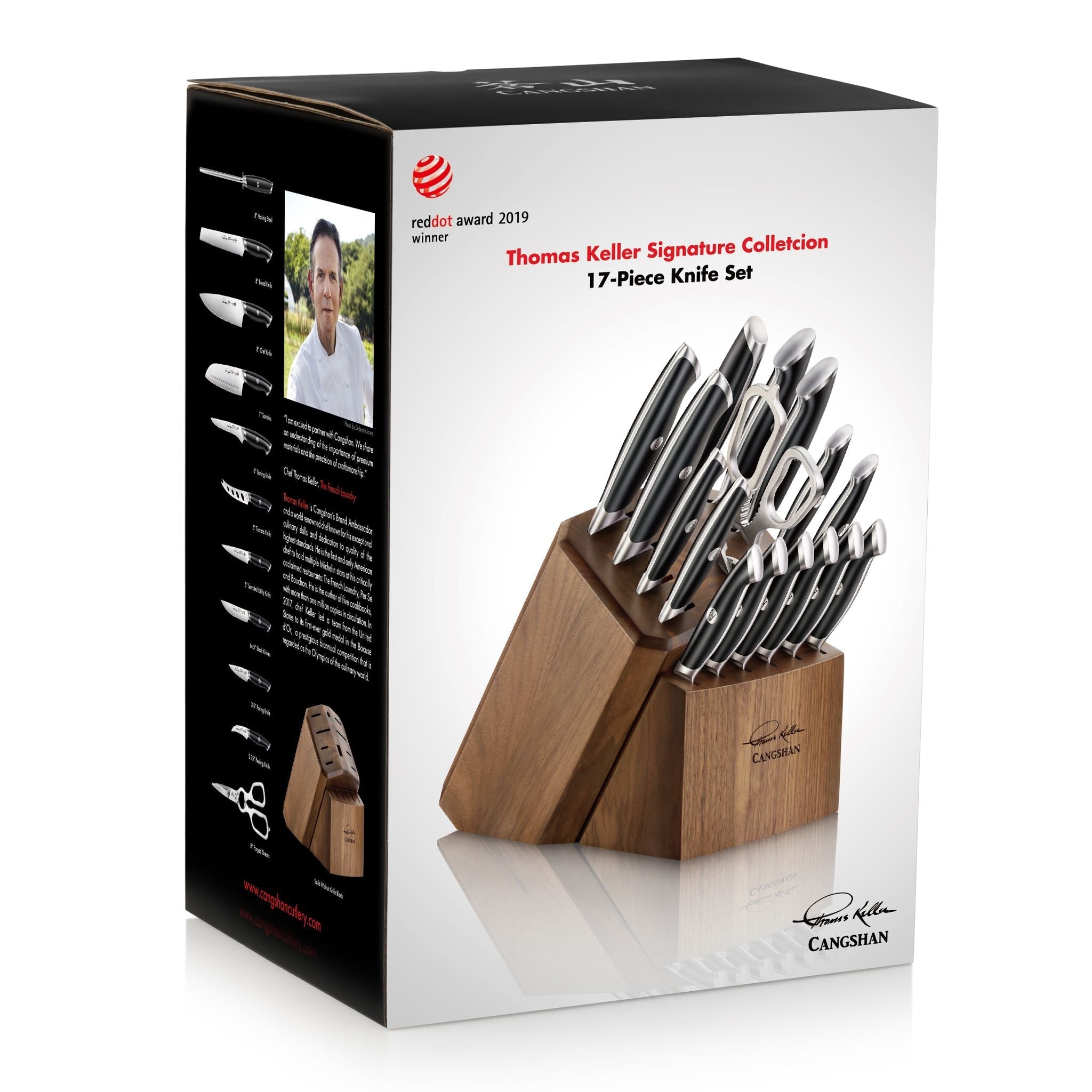 TKSC 17-Piece Knife Block Set, Forged Swedish Powder Steel, Thomas Keller Signature Collection, Black, 1024715