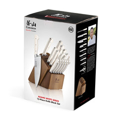 ADAMS Series 15-Piece Knife Block Set, Forged German Steel, Acacia Block