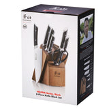 HELENA Series 8-Piece Knife Block Set, Forged German Steel, Acacia Block
