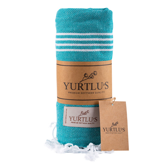 YURTLU’S Minimalist Series Premium Turkish Towel – Turquoise