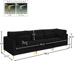 Julia Velvet Modular 108" Sofa