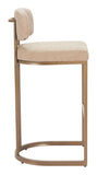 Velar Barstool (Set of 2) Beige & Bronze
