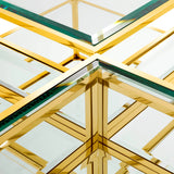 Coffee Table Tortona set of 4 Gold finish | bevelled glass