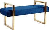 Olivia Luxurious Velvet Bench with Gold Stainless Steel Legs – Elegant Contemporary Seating Piece