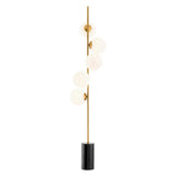 Floor Lamp Tempo
Antique brass finish | white glass | black marble base