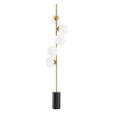 Floor Lamp Tempo
Antique brass finish | white glass | black marble base