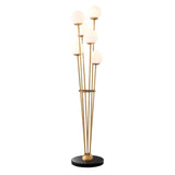 Floor Lamp Tortora
Antique brass finish | white glass | black marble base