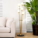 Floor Lamp Tortora
Antique brass finish | white glass | black marble base