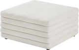 Lorenzo Contemporary Ottoman: Luxurious Velvet, Deep Channel Tufting, Versatile Coffee Table Design
