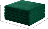 Lorenzo Contemporary Ottoman: Luxurious Velvet, Deep Channel Tufting, Versatile Coffee Table Design