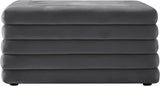 Lorenzo Contemporary Ottoman: Luxurious Velvet, Deep Channel Tufting, Versatile Coffee Table Design