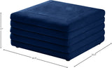 Lorenzo Contemporary Ottoman: Luxurious Velvet, Deep Channel Tufting, Versatile Coffee Table Design