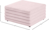 Lorenzo Contemporary Ottoman: Luxurious Velvet, Deep Channel Tufting, Versatile Coffee Table Design
