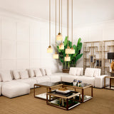 Coffee Table Callum set of 4 Brushed brass finish | smoke glass | mirror glass