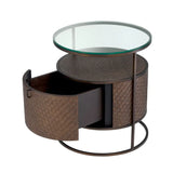 Nightstand Napa Valley
Woven oak veneer | bronze finish | clear glass