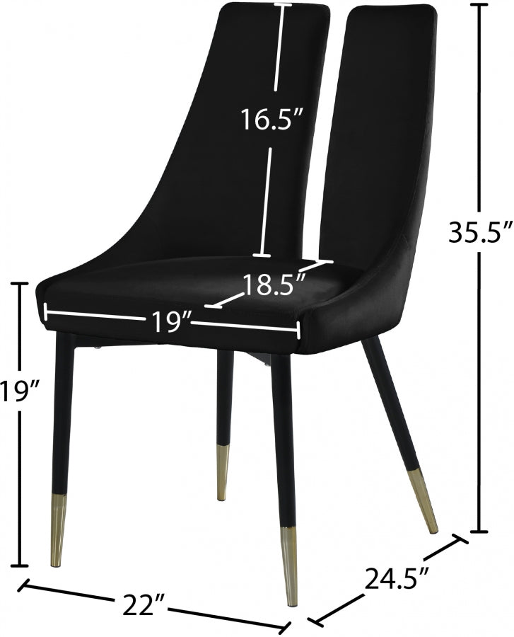 Sleek Velvet Dining Chair