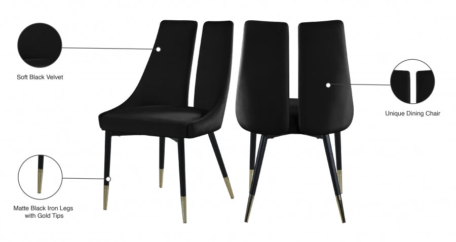 Sleek Velvet Dining Chair