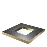 Coffee Table Concorde Charcoal grey oak veneer | brushed brass finish | mirror glass