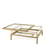 Coffee Table Harvey Brushed brass finish | clear glass | mirror glass