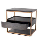 Side Table Parker
Mocha straight oak veneer | brushed brass finish