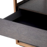 Side Table Parker
Mocha straight oak veneer | brushed brass finish