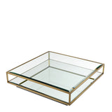 Coffee Table Tortona L Brushed brass finish | bevelled glass