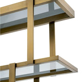 Cabinet Nesto
Brushed brass finish | smoke glass | black glass