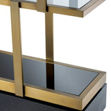Cabinet Nesto
Brushed brass finish | smoke glass | black glass