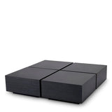 Coffee Table Puro set of 4 Charcoal grey oak veneer