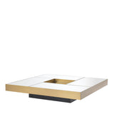 Coffee Table Allure Brushed brass finish | mirror glass | black base