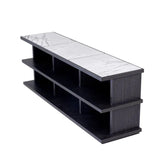 Cabinet Miguel L
Charcoal grey oak veneer | bianco lilac marble