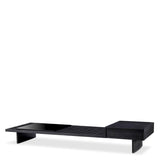 Coffee Table The Crest Charcoal grey oak veneer | smoke glass