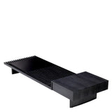 Coffee Table The Crest Charcoal grey oak veneer | smoke glass