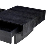 Coffee Table The Crest Charcoal grey oak veneer | smoke glass