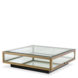 Coffee Table Ryan Brushed brass finish | clear glass | mirror glass