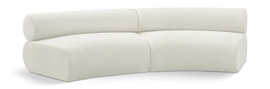 Bale Modular Sofa: Luxurious Cream Chenille Upholstery with Chic Cross-Hatched Design for Comfort