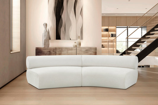 Bale Modular Sofa: Luxurious Cream Chenille Upholstery with Chic Cross-Hatched Design for Comfort