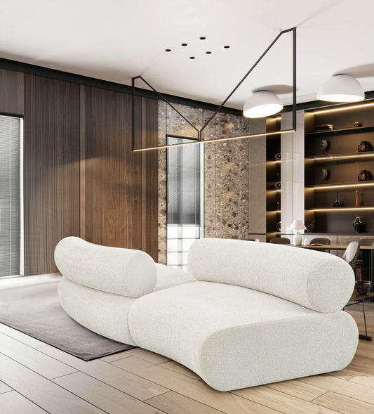 Bale Modular Sofa: Elegant Cream Chenille Comfort with Unique Texture for Stylish Living Spaces
