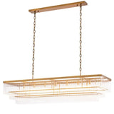 Chandelier East rectangular
Antique brass finish | clear glass