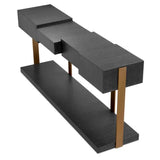 Console Table Nerone
Charcoal grey oak veneer | brushed brass finish