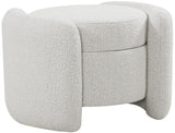Horizon Boucle Fabric Upholstered Ottoman